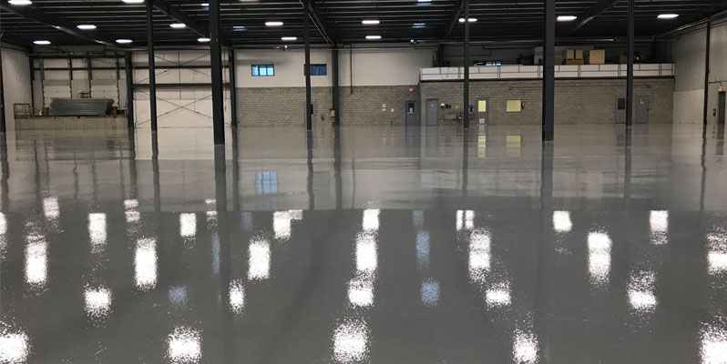 Epoxy warehouse flooring job in London, Ontario