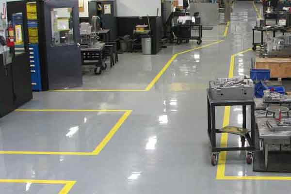 Industrial flooring for manufacturing plant.