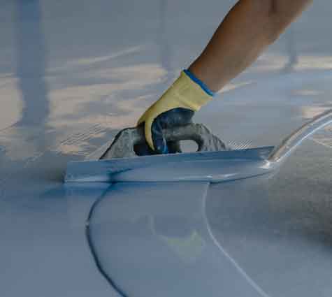Epoxy and Polyurea fill is used as concrete floor repair